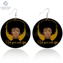 Charger l'image dans la galerie, BOUCLES D'OREILLES EN BOIS REINE NATURELLE