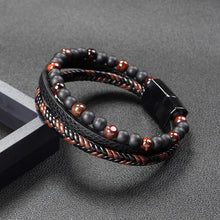 Load image into Gallery viewer, HANDMADE KNITTED LEATHER BRACELET