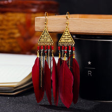 Charger l'image dans la galerie, BOUCLES D'OREILLES BOHEMIENNES EN PLUMES - BOSSOUASHOP