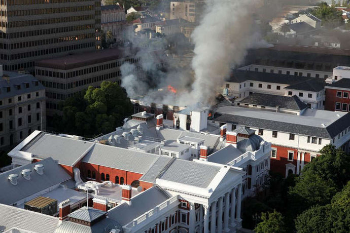 SOUTH AFRICA: A fire completely destroys the National Assembly