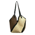 Sac d’épaule en papier tissé à rayures multicolores