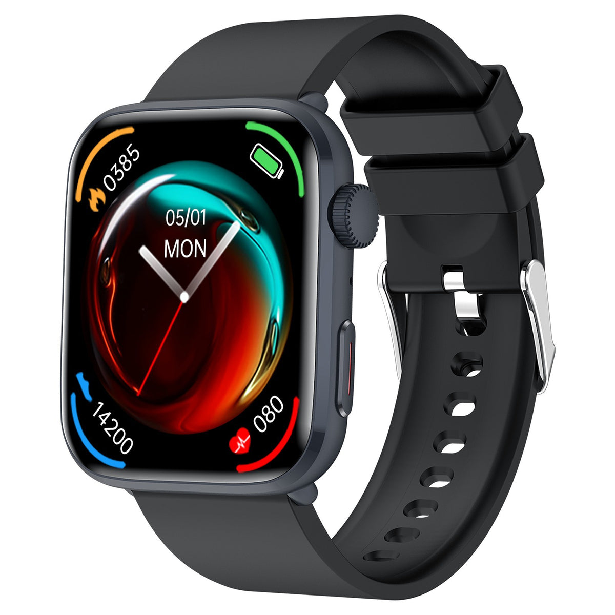 Montre connectée T92 avec écran TFT et bracelet en silicone