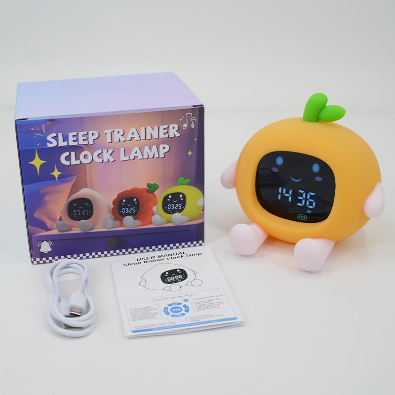 Réveil-veilleuse Litchi rechargeable, rose ou jaune