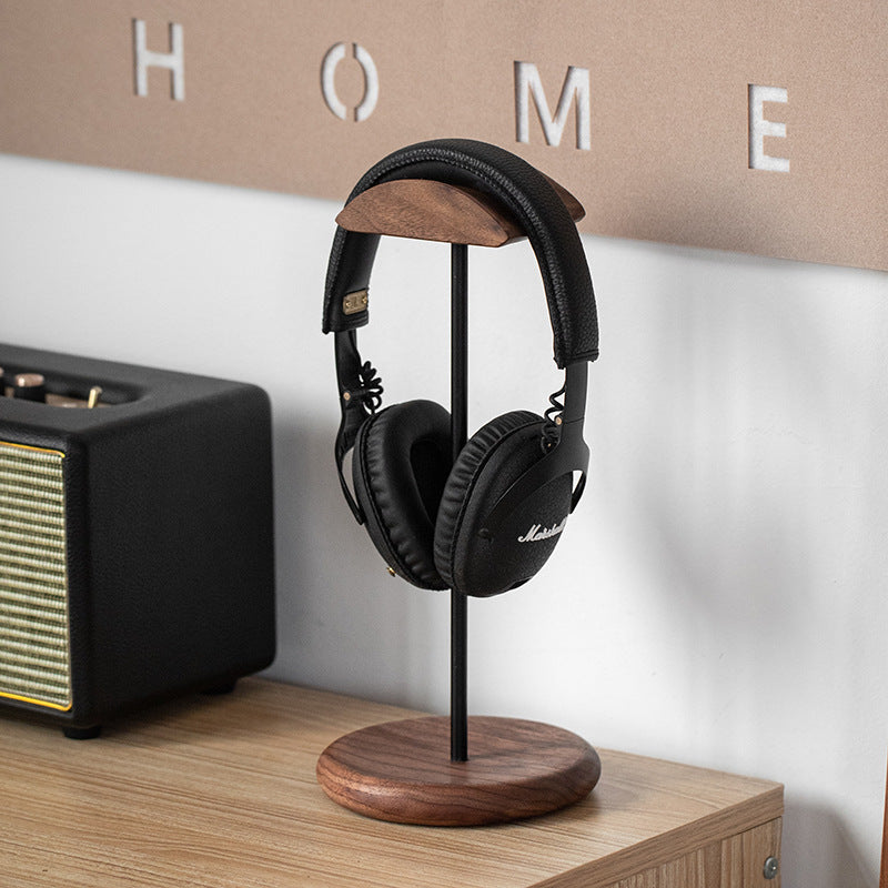 Support de casque audio en bois de noyer, design minimaliste