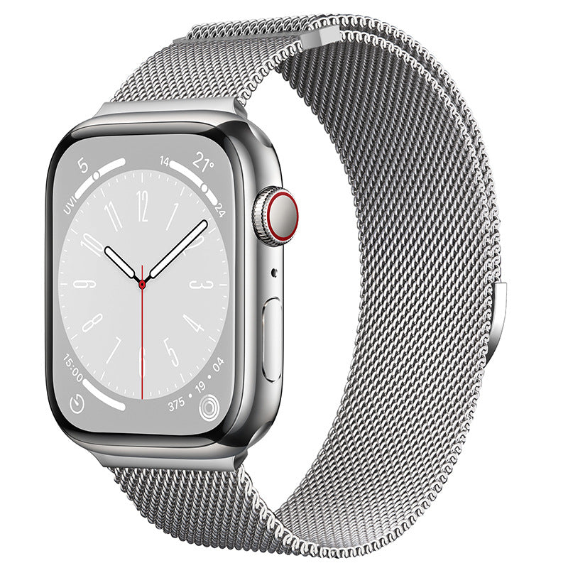 Bracelet milanais en acier à fermeture magnétique, compatible Apple Watch