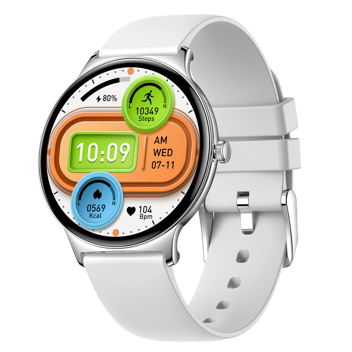Montre connectée V89 à cadran rond, plusieurs coloris au choix