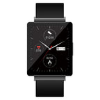 Montre connectée noire avec appels Bluetooth et bracelet en silicone
