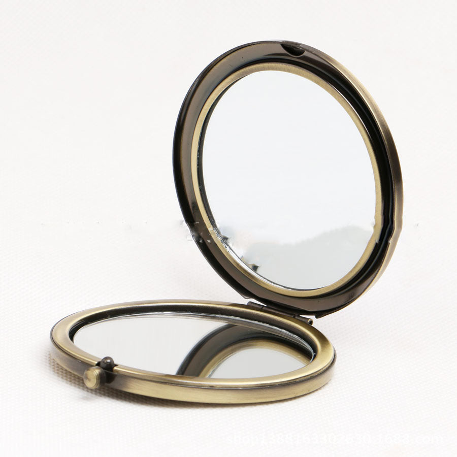 Miroir de poche rond pliable double face