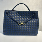 Sac cabas en cuir tressé avec bandoulière