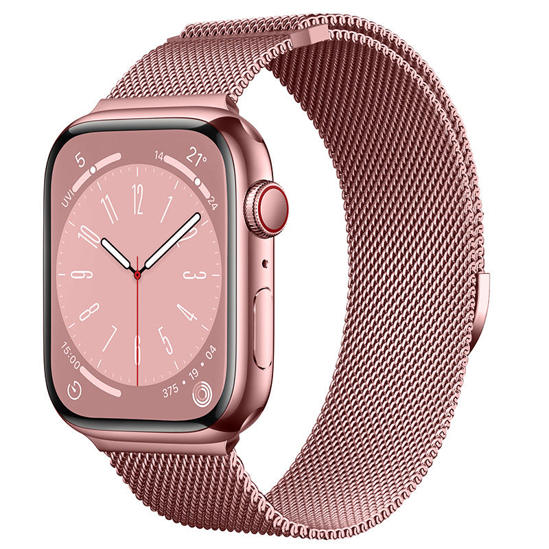 Bracelet milanais en acier à fermeture magnétique, compatible Apple Watch