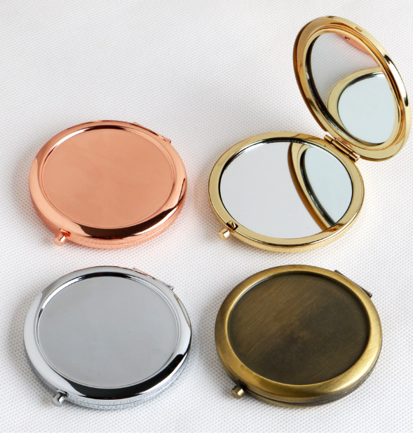 Miroir de poche rond pliable double face