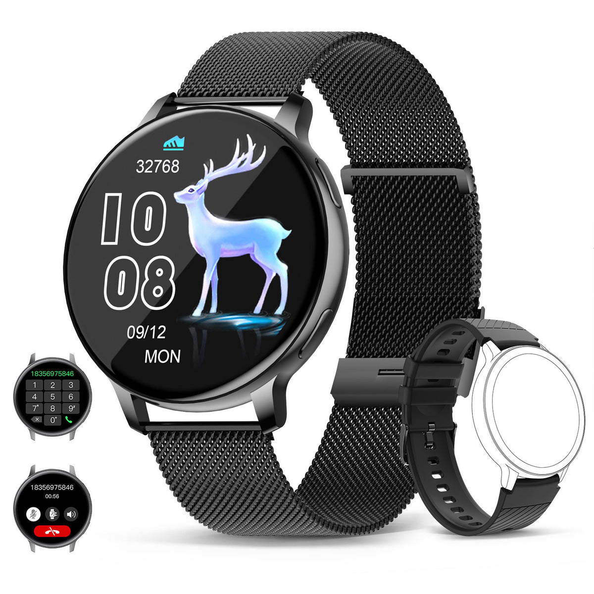 Montre connectée S53 avec écran TFT et bracelets au choix