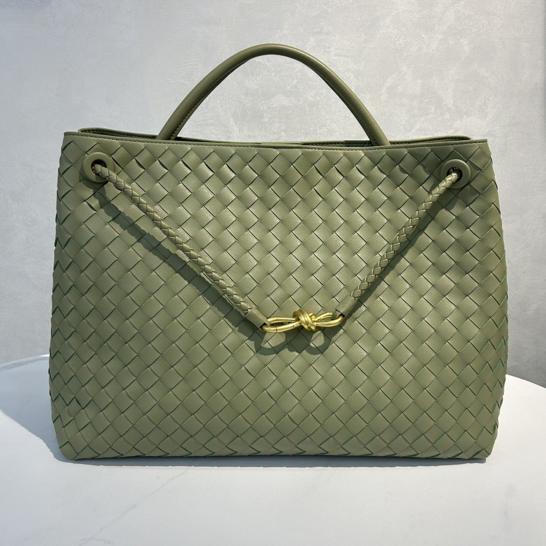 Sac cabas en cuir tressé avec bandoulière