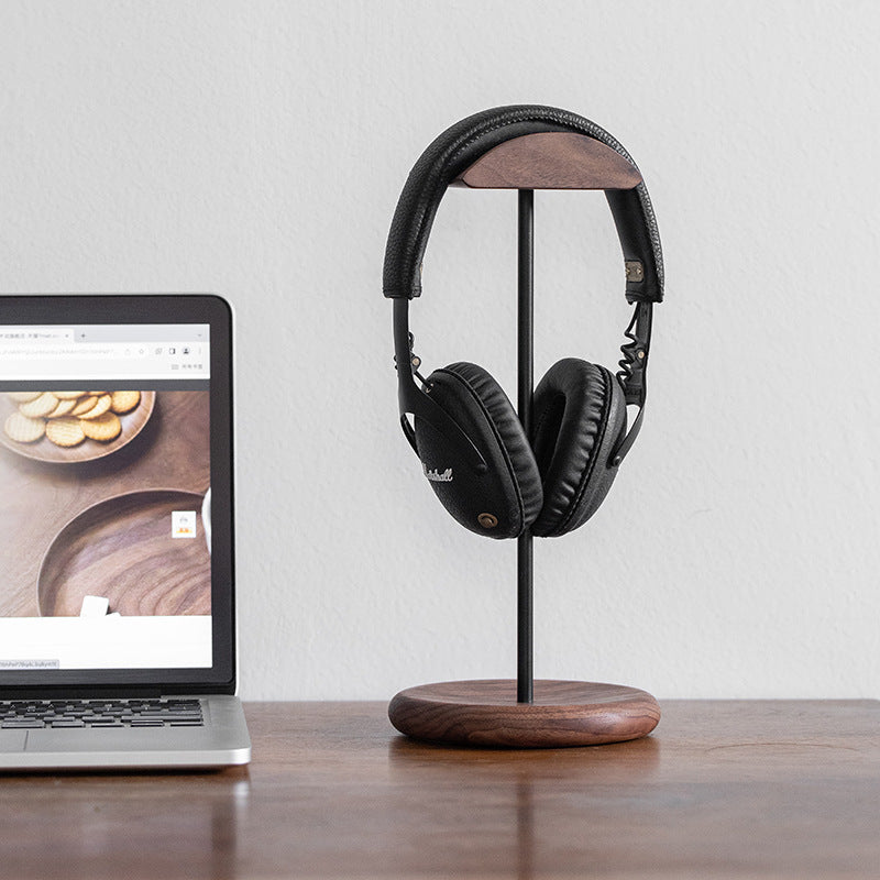 Support de casque audio en bois de noyer, design minimaliste