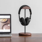 Support de casque audio en bois de noyer, design minimaliste