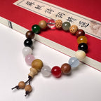 Bracelet de prière en graines de bodhi multicolores