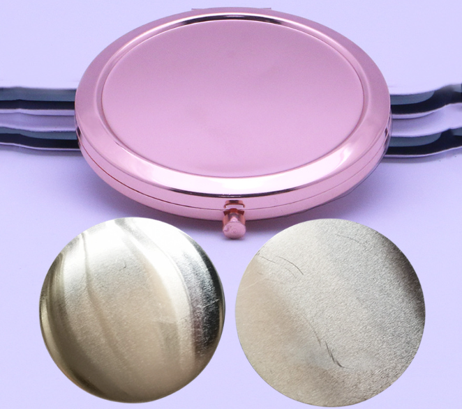Miroir de poche rond pliable double face
