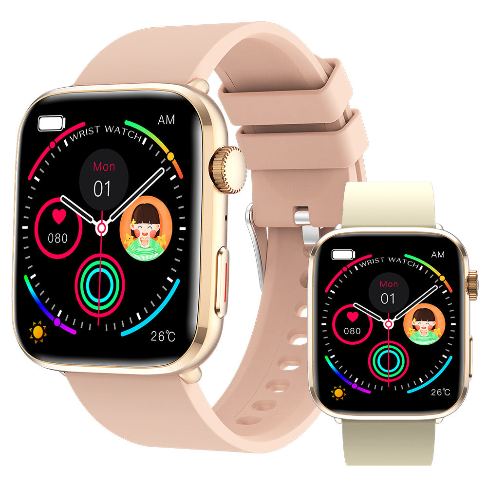 Montre connectée T92 avec écran TFT et bracelet en silicone
