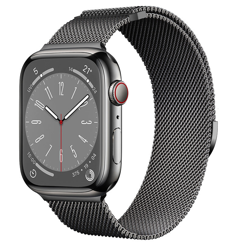 Bracelet milanais en acier à fermeture magnétique, compatible Apple Watch