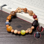 Bracelet de prière en graines de bodhi multicolores