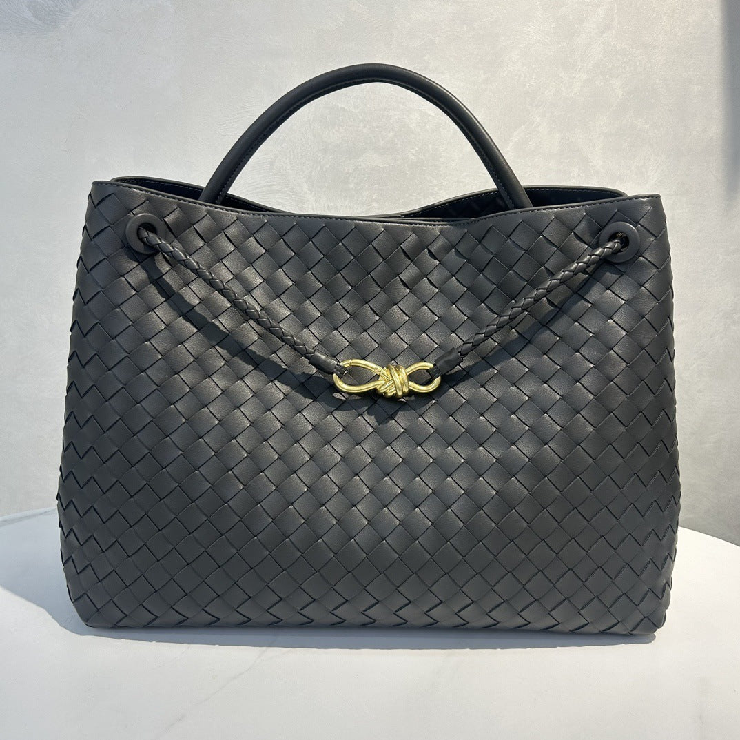 Sac cabas en cuir tressé avec bandoulière