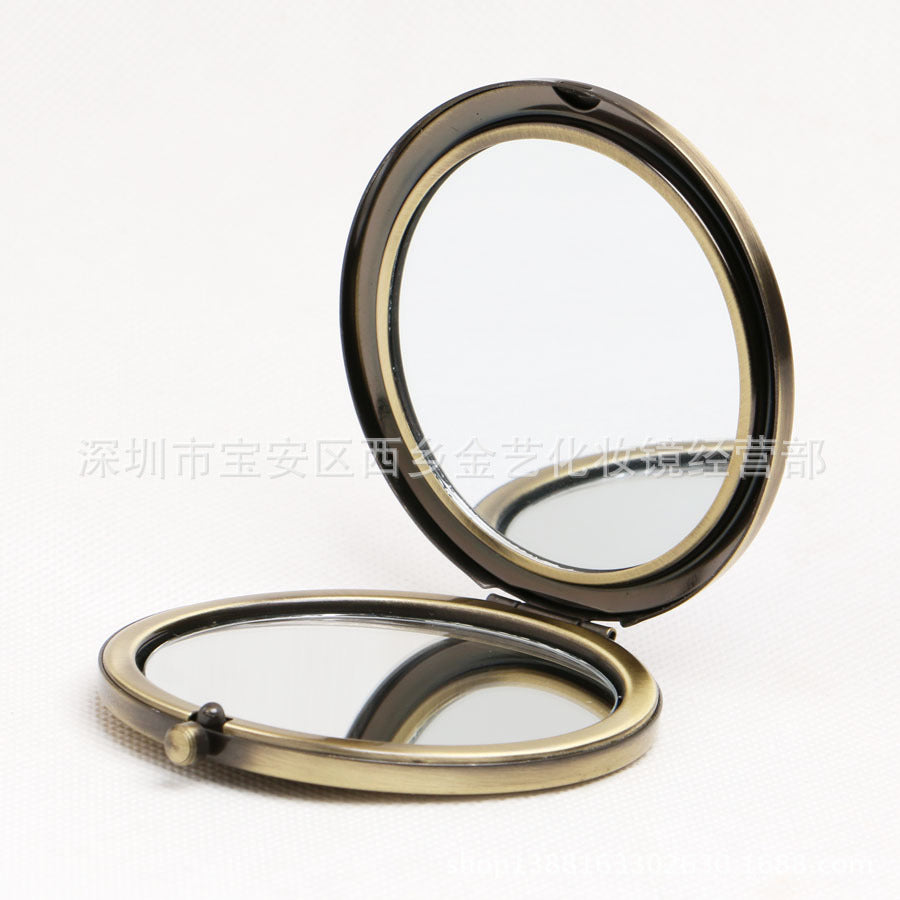 Miroir de poche rond pliable double face