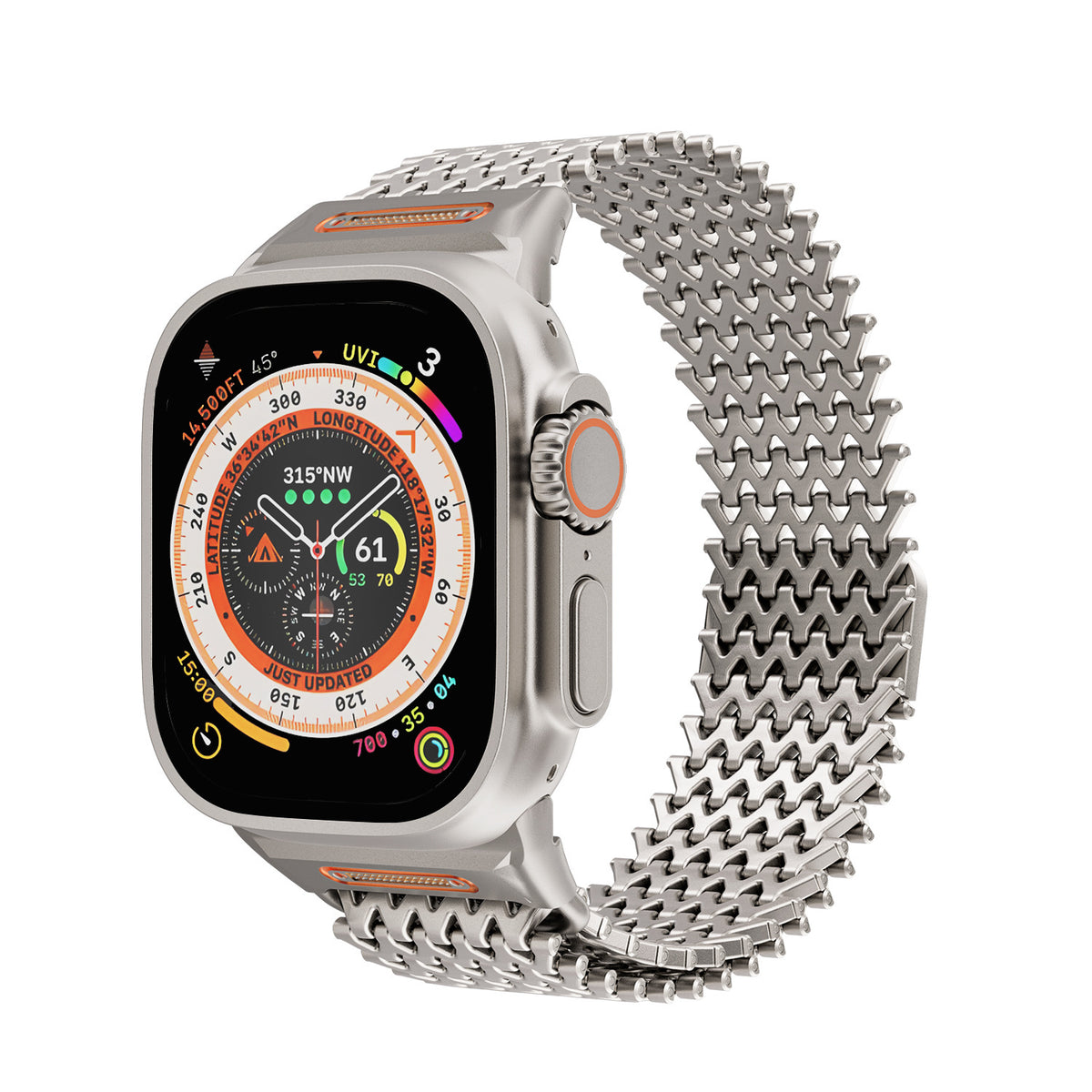 Bracelet métallique magnétique compatible Apple Watch, trois coloris