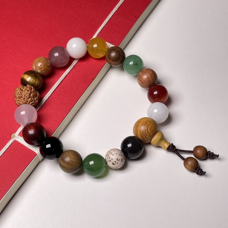 Bracelet de prière en graines de bodhi multicolores
