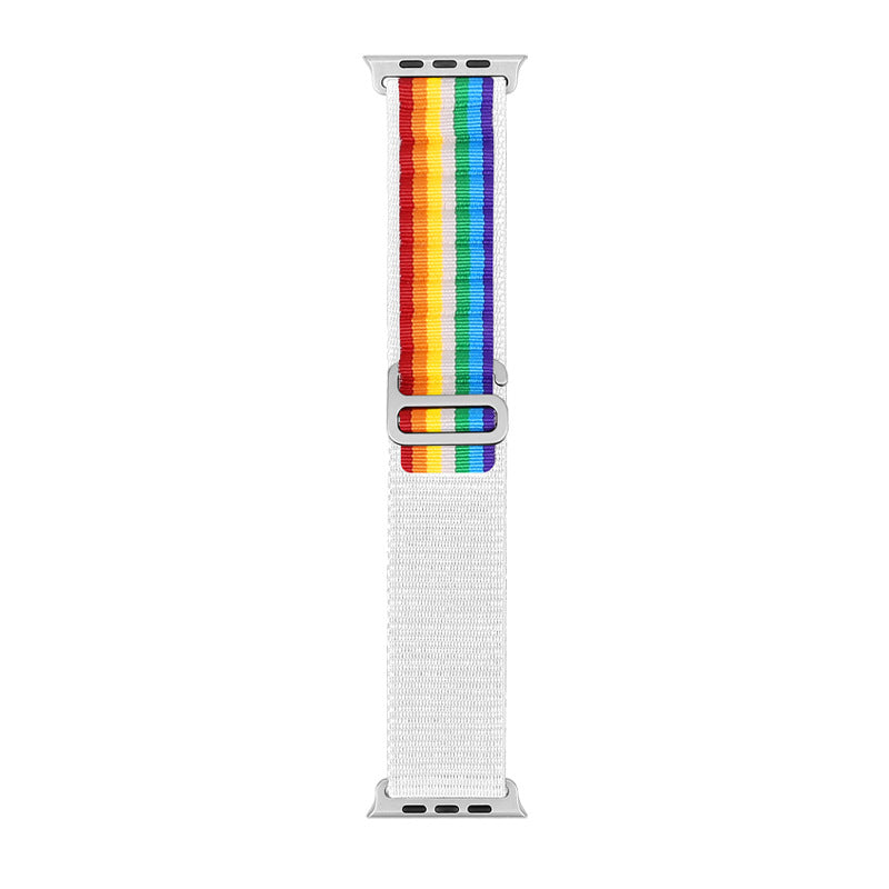 Bracelet de sport en nylon compatible Apple Watch, plusieurs coloris