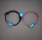Bracelets pour couple à motif papillon et cœur aimanté
