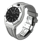 Ensemble boîtier de montre à strass et bracelet en silicone