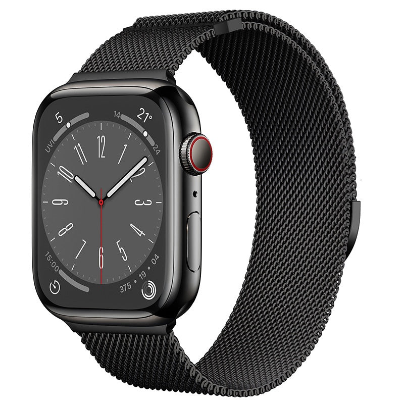 Bracelet milanais en acier à fermeture magnétique, compatible Apple Watch