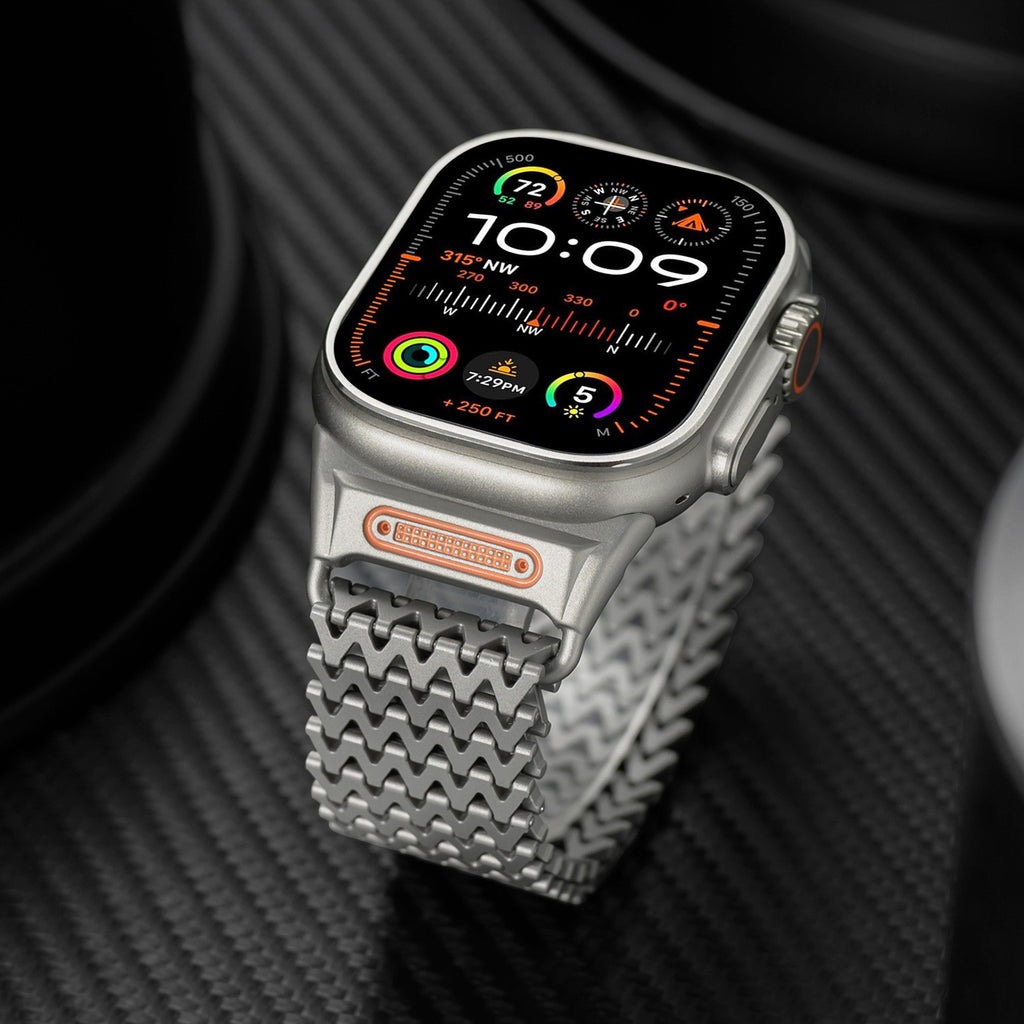 Bracelet métallique magnétique compatible Apple Watch, trois coloris