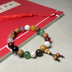 Bracelet de prière en graines de bodhi multicolores