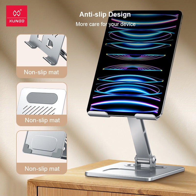 Suitable for tablet stand, iPad desktop stand, mobile phone universal metal heat dissipation, foldable lazy person stand - BOSSOUASHOP