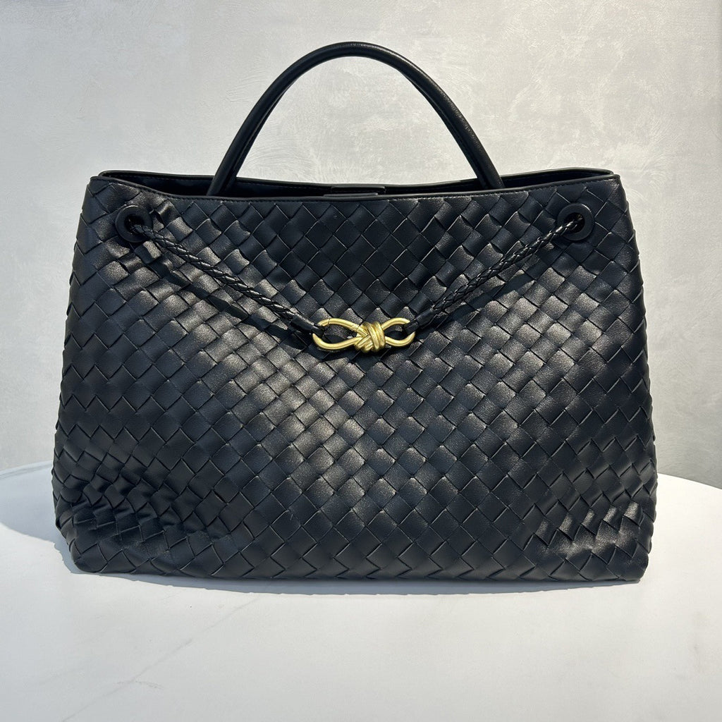 Sac cabas en cuir tressé avec bandoulière