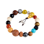 Bracelet de prière en graines de bodhi multicolores