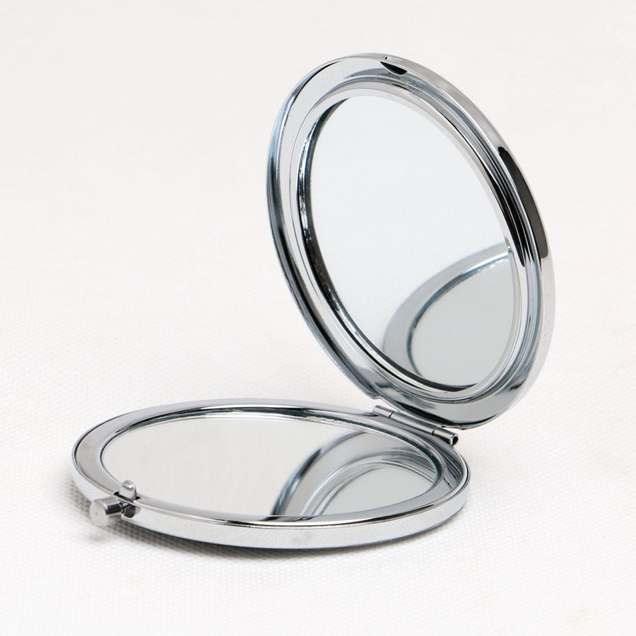Miroir de poche rond pliable double face
