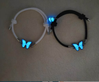 Bracelets pour couple à motif papillon et cœur aimanté
