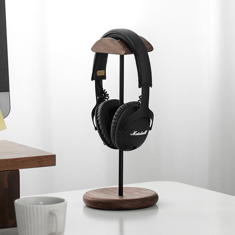 Support de casque audio en bois de noyer, design minimaliste