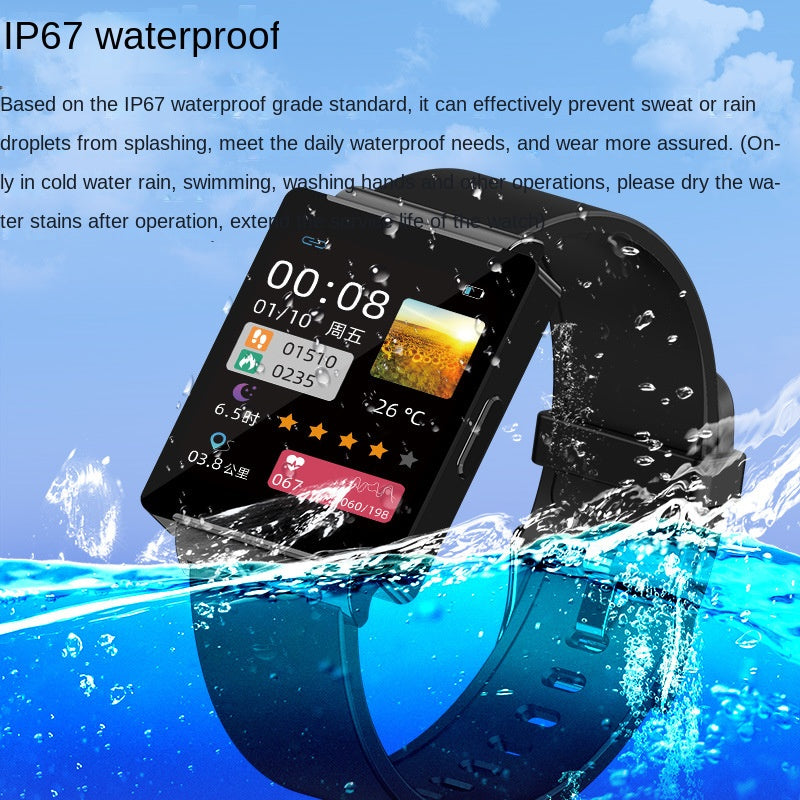Montre connectée noire avec appels Bluetooth et bracelet en silicone