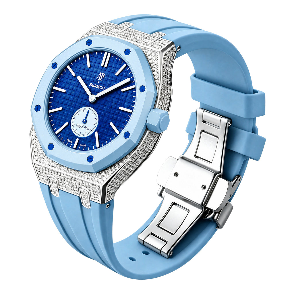 Ensemble boîtier de montre à strass et bracelet en silicone