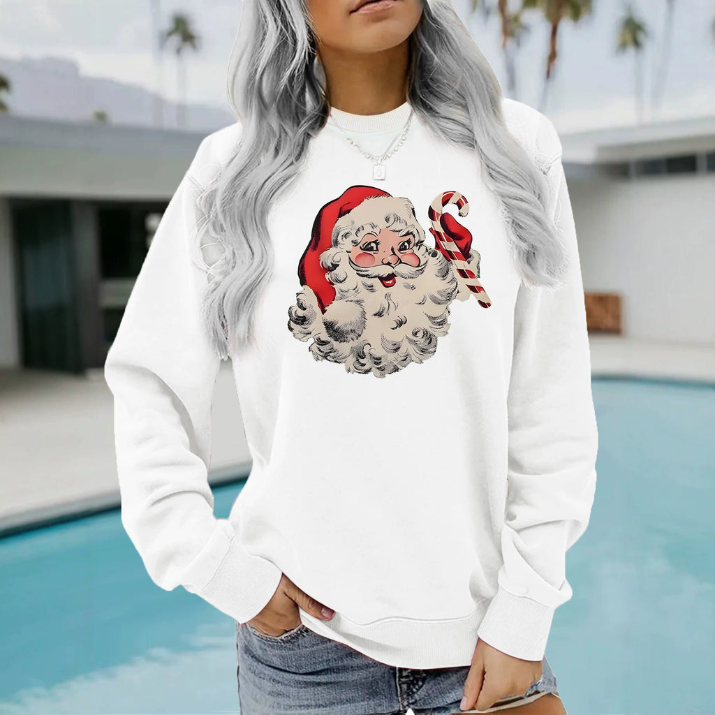 Sweat ample pour femme à imprimé Père Noël