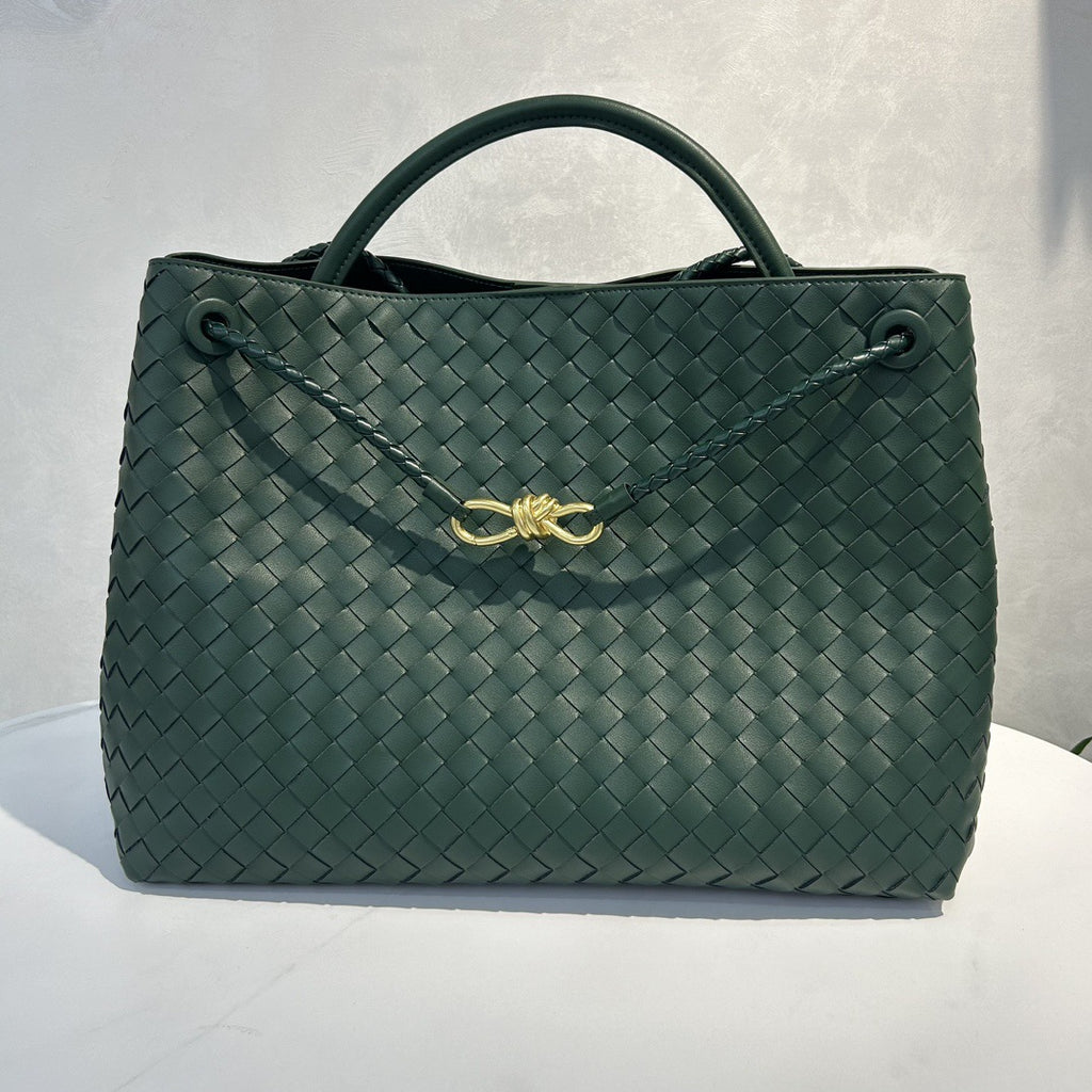 Sac cabas en cuir tressé avec bandoulière