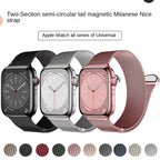 Bracelet milanais en acier à fermeture magnétique, compatible Apple Watch