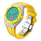 Ensemble boîtier de montre à strass et bracelet en silicone