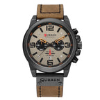 Montre à quartz pour homme avec bracelet en cuir, cadran de 47 mm