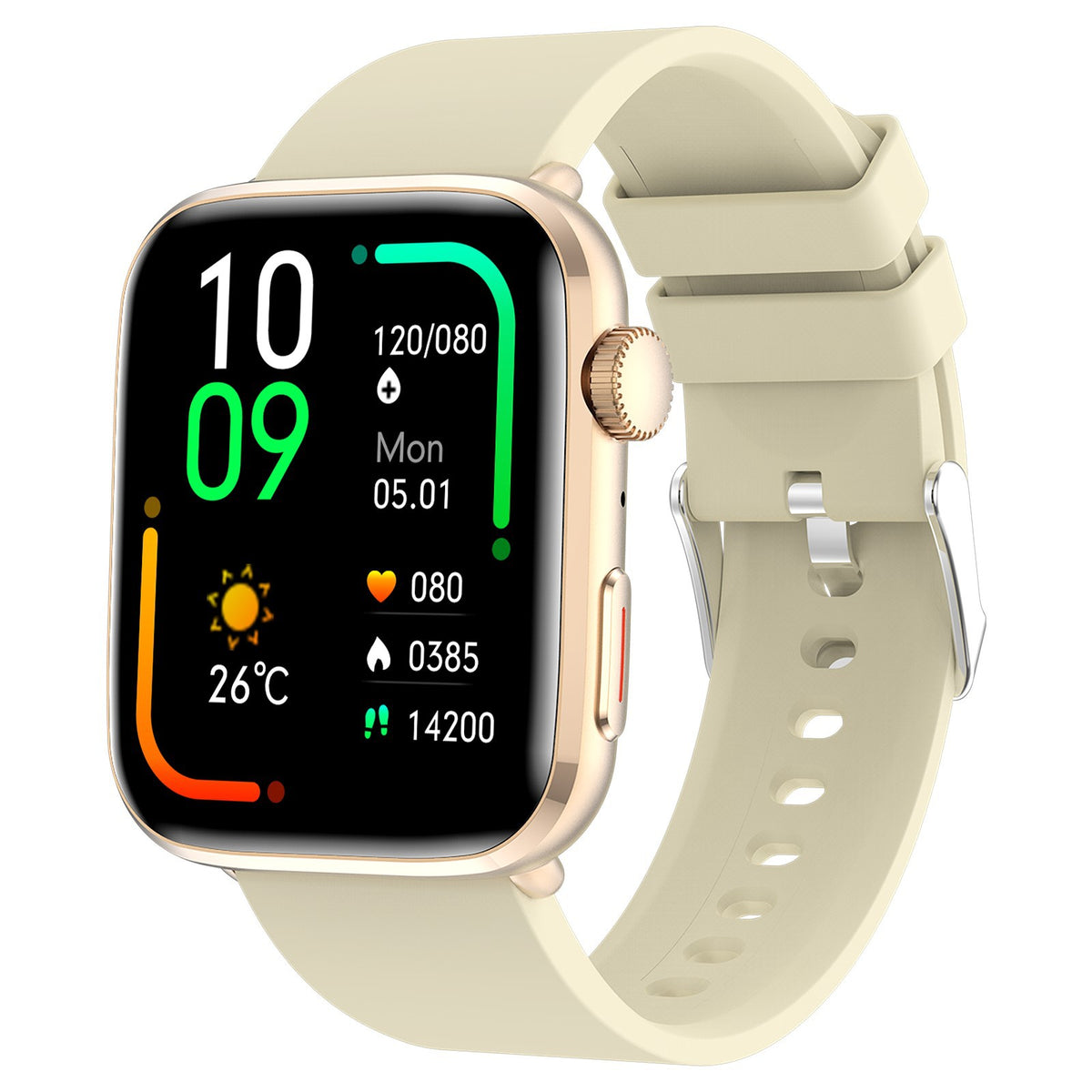 Montre connectée T92 avec écran TFT et bracelet en silicone