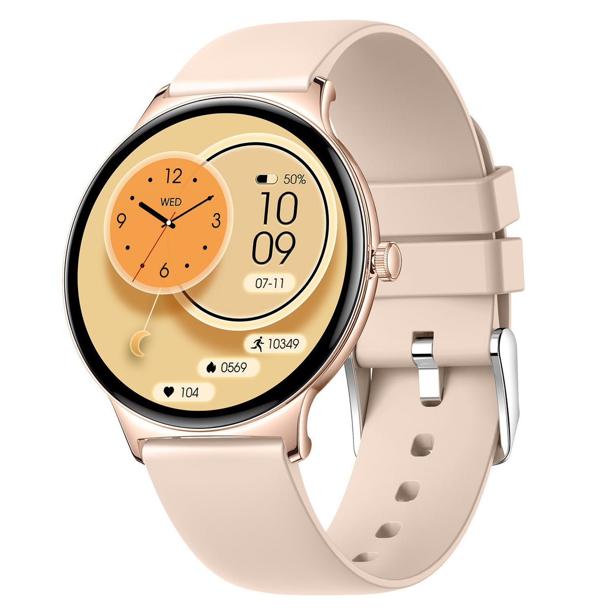 Montre connectée V89 à cadran rond, plusieurs coloris au choix