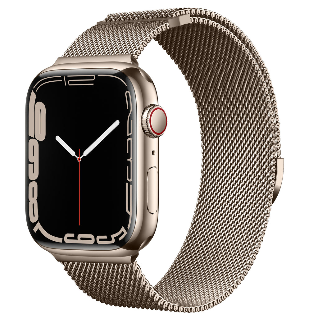 Bracelet milanais en acier à fermeture magnétique, compatible Apple Watch